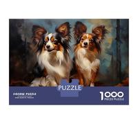 Jigsaw Puzzle for Adults 1000 Pieces Two Papillon Dogs Portrait Jigsaw Puzzle Relaxing Games Difficult Challenge Unique Gifts for Birthday And Christmas 52x38cm/1000pcs