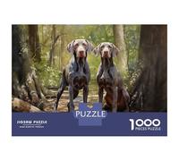 Jigsaw Puzzle for Adults 1000 Pieces Two Weimaraners Teenager Puzzles Fun Games Staycation Kill Time for Is Ideal As A Gift 38x26cm/1000pcs