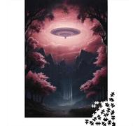 Jigsaw Puzzle for Adults 1000 Pieces UFO Over Cherry Blossom Valley Puzzles for Adults DIY Toys Perfect Decoration Birthday And Unique Gifts 38x26cm/1000pcs