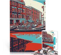 Jigsaw Puzzle for Adults 1000 Pieces Venice Gondola Scene Herausfordernd Schwierig Lernspiel für Geburtstag, Weihnachten38x26cm