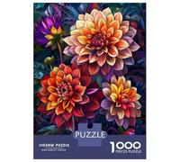 Jigsaw Puzzle for Adults 1000 Pieces Vibrant Dahlias Jigsaw Puzzle Brain Teaser Game Stress Reliever Birthday And Unique Gifts 38x26cm/1000pcs