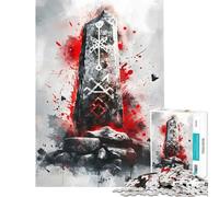 Jigsaw Puzzle for Adults 1000 Pieces Viking Runestone Fun at Home Activities, Improve Memory Relax Games for Ages 14 And over (38x52cm)