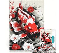 Jigsaw Puzzle for Adults 1000 Pieces Vintage Koi Fish Relaxing Games Difficult Hard Wishlist with Santa Claus 50x75cm