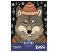 Jigsaw Puzzle for Adults 1000 Pieces Vintage Wolf Xmas Puzzles for Adults Relax Games Pattern Assembly for Is Ideal As A Gift 52x38cm/1000pcs