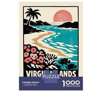 Jigsaw Puzzle for Adults 1000 Pieces Virgin Islands National Park Poster Jigsaw Puzzle Brain Teaser Game For Family Fun Parent-child Interaction 70x50cm/1000pcs