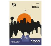 Jigsaw Puzzle for Adults 1000 Pieces, Visit Dallas Travel Artwork, Mindfulness Activity, Winter Indoor Entertainment, Premium Puzzle Pieces, 70x50cm/1000pcs