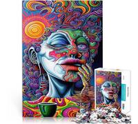 Jigsaw Puzzle for Adults 1000 Pieces Vivid Psychedelic Dreams - Surreal Abstract Portrait Spielspielzeug Kunstwerk Geschenk75x50cm