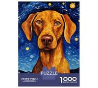 Jigsaw Puzzle for Adults 1000 Pieces Vizsla Dog Starry Night Jigsaw Puzzle Brain Teaser Game Stress Reliever Birthday And Unique Gifts 38x26cm/1000pcs