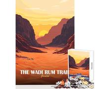 Jigsaw Puzzle for Adults 1000 Pieces Wadi Rum Trail, Jordan Landscape Puzzle For Teenagers Pattern Assembly Wishlist with Santa Claus Challenging Game Gifts (38x52cm)