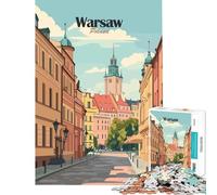 Jigsaw Puzzle for Adults 1000 Pieces Warsaw Street Scene Educational Game Learning Educational Toys Great Gifts And Toys for The Whole Family (Size 38x52cm)