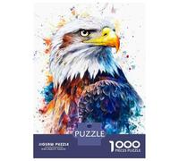 Jigsaw Puzzle for Adults 1000 Pieces Watercolor Bald Eagle Puzzles for Adults Relax Games Pattern Assembly for Is Ideal As A Gift 38x26cm/1000pcs