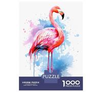 Jigsaw Puzzle for Adults 1000 Pieces Watercolor Flamingo Jigsaw Puzzle Relaxing Games Difficult Challenge Unique Gifts for Birthday And Christmas 38x26cm/1000pcs