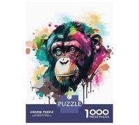 Jigsaw Puzzle for Adults 1000 Pieces Watercolor Monkey Jigsaw Puzzle Relaxing Games Difficult Challenge Unique Gifts for Birthday And Christmas 70x50cm/1000pcs