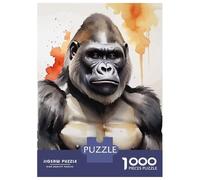 Jigsaw Puzzle for Adults 1000 Pieces Watercolor Painted Gorilla Jigsaw Puzzle Brain Teaser Game Stress Reliever Birthday And Unique Gifts 70x50cm/1000pcs
