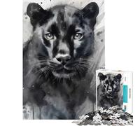 Jigsaw Puzzle for Adults 1000 Pieces Watercolor Painted Panther Educational Game Learning Educational Toys Great Gifts And Toys for The Whole Family (Size 50x75cm)