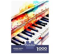 Jigsaw Puzzle for Adults 1000 Pieces Watercolor Piano Keys Abstract Art Jigsaw for Adults Relax Games Hand Speed Race Difficult And Challenge 52x38cm/1000pcs