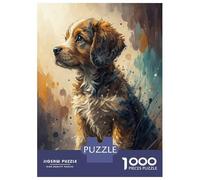 Jigsaw Puzzle for Adults 1000 Pieces Watercolor Puppy Portrait Jigsaw for Adults Relax Games Hand Speed Race Difficult And Challenge 38x26cm/1000pcs