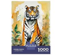 Jigsaw Puzzle for Adults 1000 Pieces Watercolor Tiger Adult Jigsaw Puzzle Hands-on Game Pattern Assembly Unique Gifts for Birthday And Christmas 52x38cm/1000pcs