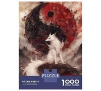 Jigsaw Puzzle for Adults 1000 Pieces White Fox And Yin Yang Jigsaw Puzzle Relax Games Precision Cutting Parent-child Interaction 52x38cm/1000pcs