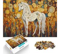 Jigsaw Puzzle for Adults 1000 Pieces White Horse Gustav Style Stressabbau Einzigartige Geburtstags- und Geschenkideen38x26cm