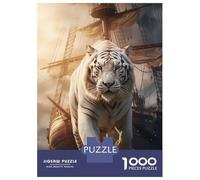 Jigsaw Puzzle for Adults 1000 Pieces White Tiger Sailing Boat Jigsaw Puzzle Relaxing Games Difficult Challenge Unique Gifts for Birthday And Christmas 38x26cm/1000pcs