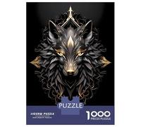 Jigsaw Puzzle for Adults 1000 Pieces Wild Black Golden Wolf Jigsaw Puzzle Brain Teaser Game For Family Fun Parent-child Interaction 52x38cm/1000pcs