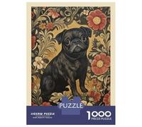 Jigsaw Puzzle for Adults 1000 Pieces William Morris Pug Floral Jigsaw Puzzle Brain Teaser Game For Family Fun Parent-child Interaction 52x38cm/1000pcs