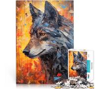 Jigsaw Puzzle for Adults 1000 Pieces Wolf Portrait in Autumn Mustermontage denn eignet sich ideal als Geschenk für die ganze Familie52x38cm