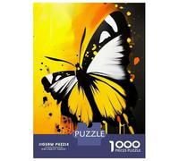 Jigsaw Puzzle for Adults 1000 Pieces Yellow Butterfly Painting Jigsaws for Adults Toy Wall Decor Improve Memory for Is Ideal As A Gift 70x50cm/1000pcs