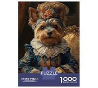 Jigsaw Puzzle for Adults 1000 Pieces Yorkshire Terrier Renaissance Duchess Vintage Dog Painting Puzzles for Adults Relax Games Pattern Assembly for Is Ideal As A Gift 70x50cm/1000pcs