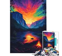 Jigsaw Puzzle for Adults 1000 Pieces Yosemite Sunset Pixel Art Educational Games Toys Educational Games Great Gifts And Toys A Work of Art (Size 38x52cm)