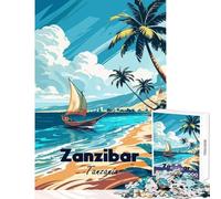Jigsaw Puzzle for Adults 1000 Pieces Zanzibar, Tanzania︰ Tropical Beach Scene Educational Toy Secret Santa Gifts Fun Games Improving Love between Couples Size 50x75cm