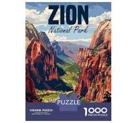 Jigsaw Puzzle for Adults 1000 Pieces, Zion National Park Artwork, Mindfulness Activity, Christmas Puzzle Collection, Precision Cut Pieces, 38x26cm/1000pcs