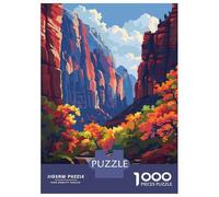Jigsaw Puzzle for Adults 1000 Pieces, Zion National Park Landscape Art Artwork, Premium Puzzle Challenge, Christmas Puzzle Collection, Durable Puzzle Pieces, 70x50cm/1000pcs
