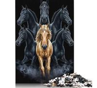 Jigsaw Puzzle for Adults 1000 Six Hours And Golden Horse Puzzle for Adults Paperboard Puzzles Fun at Home Activities, Birthday Present,Travel Gifts 38x26cm/1000pcs