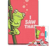 Jigsaw Puzzle for Adults 1000pcs (38x26cm) I Saw That, Funny Frog Wall Art | Enjoy a adult puzzle challenge on winter nights for a satisfying challenge.
