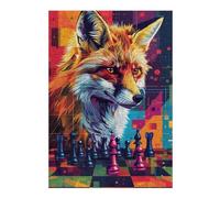 Jigsaw Puzzle for Adults 1000pcs(38x26cm) S Fox Chess Strategy Art Print -2 Jigsaw Puzzle Relaxing Games Improve Memory Birthday And Unique Gifts 1000pcs(38x26cm) S