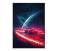 Jigsaw Puzzle for Adults 1000pcs(38x26cm) S Galactic Speed Red Sports Car in Space Jigsaw Puzzle Relaxing Games Improve Memory Birthday And Unique Gifts 1000pcs(38x26cm) S