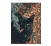 Jigsaw Puzzle for Adults 1000pcs(52x38cm) Chill Cat with Cigar Jigsaws for Adults Brain Teaser Game Birthday Present Birthday And Unique Gifts 1000pcs(52x38cm)