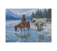 Jigsaw Puzzle for Adults 1000pcs(52x38cm) Cowboys Crossing The River Adult Jigsaw Hands-on Game Analysis And Logic Difficult And Challenge 1000pcs(52x38cm)