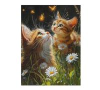 Jigsaw Puzzle for Adults 1000pcs(52x38cm) Glowing Fireflies And Kittens Jigsaws for Adults Brain Teaser Game Birthday Present Birthday And Unique Gifts 1000pcs(52x38cm)