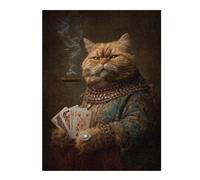 Jigsaw Puzzle for Adults 1000pcs(52x38cm) Royal Cat with Cigar Jigsaw Puzzle Relaxing Games Improve Memory Birthday And Unique Gifts 1000pcs(52x38cm)
