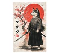 Jigsaw Puzzle for Adults 1000pcs(75x50cm) American Akita Samurai Adult Jigsaw Hands-on Game Analysis And Logic Difficult And Challenge 1000pcs(75x50cm)