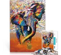 Jigsaw Puzzle for Adults 2000 Pieces Color painting elephant Analyse und Logik Künstlersammlung, Bildende Kunst70x100cm