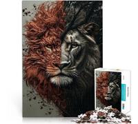 Jigsaw Puzzle for Adults 2000 Pieces Lion with Two Faces Schwierig und herausfordernd Heimdekoration70x100cm