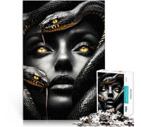 Jigsaw Puzzle for Adults 2000 Pieces Woman with Snakes Pädagogisches Familienspiel mit passendem Poster und Quizblatt70x100cm