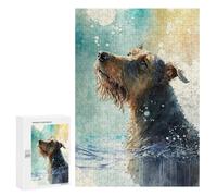 Jigsaw Puzzle for Adults 300 PCS A Dog Enjoys The Bath Teenagers Puzzles Brain Teaser Game Analysis And Logic for Is Ideal As A Gift 300 PCS