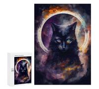 Jigsaw Puzzle for Adults 300 PCS A Lunar Black Cat Teenagers Puzzles Relaxing Games Presents for Women Unique Gifts for Birthday And Christmas 300 PCS