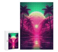 Jigsaw Puzzle for Adults 300 PCS Abstract Retrowave Fusion Jigsaw for Adults Anti-Stress Toys Enhance Memory Birthday And Unique Gifts 300 PCS