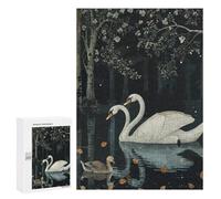 Jigsaw Puzzle for Adults 300 PCS Abstract Swan Teenagers Puzzles Brain Teaser Game Analysis And Logic for Is Ideal As A Gift 300 PCS